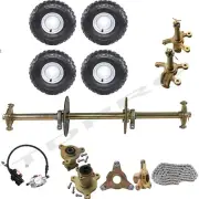810mm Go Kart Rear Axle Kit 6" Wheels Sprocket Brake Hub ATV Go Kart Quad Buggy