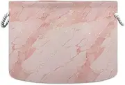 Yoogain Rose Gold Luxury Marble Texture storage basket and waterproof laundry basket with handles with sturdy handle cubbies 95 qt Decore for nursery nursery kitchen