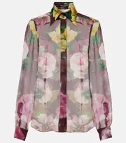 [Dolce & Gabbana] Dolce & Gabbana Printed silk chiffon blouse AU 6 multicoloured