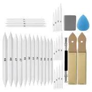 33 Pcs Blending Stumps and Tortillions Set Art Blenders with Sketch8342