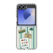 Galaxy Z Flip6 Clear Case Melbourne Stickers and Stripes