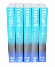 Maxell GX-Silver T-120 VHS 6-Hour Video Cassettes High Quality 5 Tapes