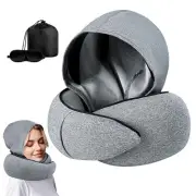 Airplane pillow for long flight - Memory foam travel pillow. Washable,