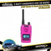 Oricom IP67 5 Watt Pink Handheld UHF CB Radio - with Large Backlit LCD Display