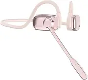 Bluetooth Headphones, LK12 Bluetooth Wireless Headphones with Noise Cancelling Mic, 15.4mm Diaphragm Driver, Open Ear Headset for Meeting Running Cycling (Pink-Louder Volume for Indoor Outdoor)