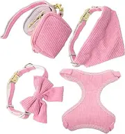 BCOATH Collar Harness for Small to Large Dogs Leash Set Pet Vest Harness Poop Bag Holder Soft Durable