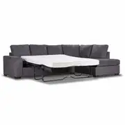 Kristie 3 Seater Fabric Sofa Bed with RHF Chaise - Dark Grey