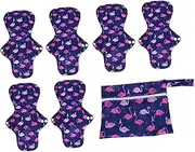 Healeved Reusable Sanitary Pads Set Menstrual Pads with Bamboo Absorption Layer Washable Panty Liners for Women Travel-friendly