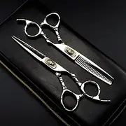 Hair Cutting Shears, 6 Inch Jp 440c Steel Scissor Wolf Cutting Barber Tools Haircut Thinning Shears Hairdressing Scissors Set