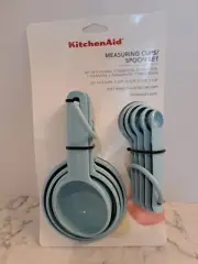 KITCHENAID MINERAL WATER BLUE 9 PIECE MEASURING CUP AND SPOONS