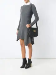 NWT Tory Burch Gemini Link Leather Shoulder / Crossbody Bag In Black