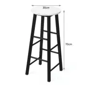 Set of 2 White Faux Marble Bar Stools with Footrest, 0.7m Height, 113kg Capacity