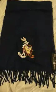 Warner Bros Scarf 1995 Bugs and Taz one size Men's Navy Blue