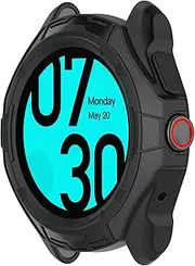 Chofit Case Intended for Ticwatch Pro 5 Smartwatch Protective Cover Soft TPU Bumper Armor Case Protector for Ticwatch Pro 5 (Black)