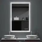 Defog LED Bathroom Mirror Backlit Lighting Mirrors Shatterproof Rustproof Glass