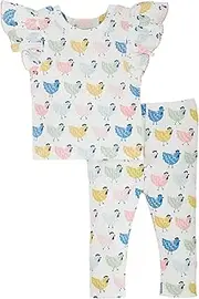 [Mud Pie] Children's Chicken Print Baby Set; 3-6M, Chickens