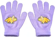 [Generic] 1 Pair Winter Children Gloves Simple Kids Glove Knitting Craft Keeping-warm Cover Finger Covers with Dragon Pattern