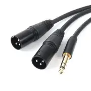 Profession 6.35mm (1/4inch) TRS Male Plug to 2 Dual XLR Male Microphone Stere...