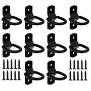 D Rings Tie Down Anchors Hooks, 10pcs 1/4" Heavy Duty Tie Down D Rings, Black...
