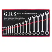 16 Piece Fixed Ratchet Wrench Set (6-27mm)