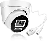 4K Security Audio Dome Camera 8MP 4K Smart Dual Light PoE Turret AI Human Detection 2.8mm 106° Wide Angle Lens Color Night Vision,Built-in Mic,Metal Cases IP67 Waterproof Compatible for NVR