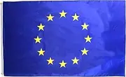 90 cm x 150 cm Polyester Flag with Brass Eyelets Sports Fan Item Flag Football World Cup European Championship Handball Game Decorative Interior Garden Balcony (L-EU, 90 cm x 150 cm with Weight Approx