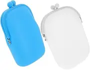 [GLSTOY] 2pcs Silicone Coin Pouches Portable Mini Travel Money Pouches Fashionable Lady Small Purse for Coins and Cards