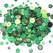 About 660 Resin Buttons of Various Specifications, Handmade Buttons, Sewing DIY Handicraft Buttons, Hand-Painted Decorative Buttons Green Series