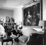 Entertainer Ed Wynn reads a book at home in 1958 1957 Old Photo
