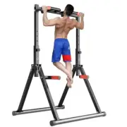 DOBESTS Foldable Power Tower Pull Up Bar Dip Station Adjustable Multifunction Wo