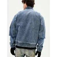 在飛比找ETMall東森購物網優惠-PMW 2023SS復古藍色水洗破洞破壞牛仔衣夾克外套設計感