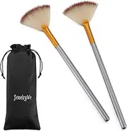JewelryWe Pack of 2 Fan Mask Brushes Acid Applicator for Glycolic Peel/Masques