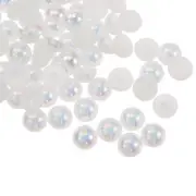 360pcs ABS Half Pearl Beads 8mm Flat Back Imitation Pearl Colorful White