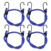 4Pcs Bungee Cord with Hooks 24" Rubber Bungee Cords for Outdoor, Blue