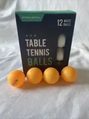 12 Pro Spin White Table Tennis Balls Plus 4 Neon Orange Balls