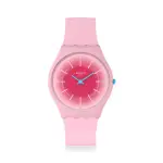 【SWATCH】SKIN超薄系列手錶 RADIANTLY PINK 男錶 女錶 手錶 瑞士錶 錶(34MM)