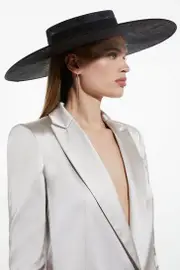 Grosgrain Tie Statement Boater Hat