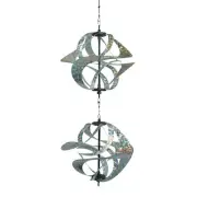 Silver Sparkle Vortex Double Spinner Windsock