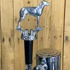 Greyhound Dog Beer Tap Handle Vtg Silver Metal Italian Whippet Trophy Racer Pup