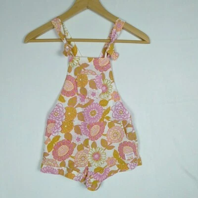 Ghanda Girls Size 5-6 Playsuit NWT Pink Carnival Floral Tie Me Up Pink Retro