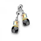 CEM ST8-004 Stainless Steel Earrings Hematite Ladies Swarovski Crystal