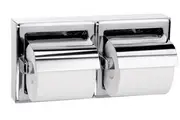New Bradley 5126 Dual Roll Holder Hooded Surface Mount - Silver 321Mm W X 162Mm