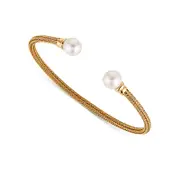 Nadri Cultured Freshwater Pearl Flex Chain Cuff Bracelet