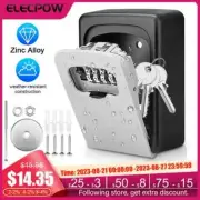 Metal Material Password Lock Storage Box Waterproof Wall Mount 4 Digit Password
