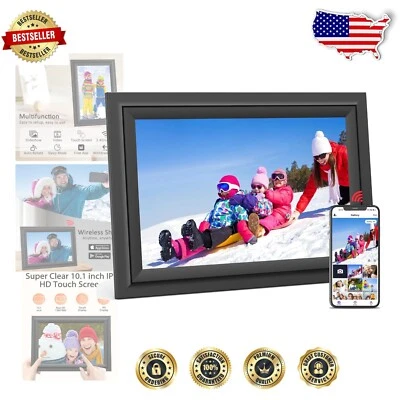 Elegant 10.1-Inch Touch Screen WiFi Photo Frame - Share Memories Effortlessly