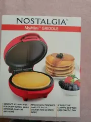 Nostalgia My Mini 5" Non Stick Surface Griddle For Burgers Pancakes Cookies New