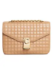 Celine Medium C Bag in Light Camel Quilted Calfskin