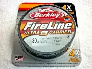 Berkley Fireline Ultra 8 Carrier 30-lb Test Smoke Fishing Line 125 Yards NIP