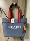 NWT Coach Small Canvas Tote Shoulder Bag in Denim, CK168