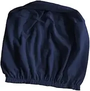 Foot Stool Cover, Round Ottoman Storage Cover, Pouffe Cover Anti Slip Soft Ottoman Cover, Ottoman Slipcover for Living Room, Navy